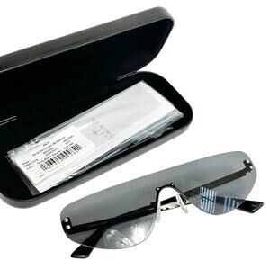 MCQ ALEXANDER MCQUEEN BLACK GREY SHIELD MQ0221S GREY BLACK SMOKE SUNGLASSES NEW
